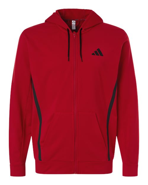 Adidas Men's Game & Go Fleece Full-Zip Hooded Sweatshirt - Team Power Red