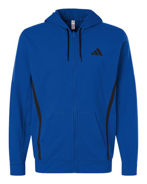 Adidas Men's Game & Go Fleece Full-Zip Hooded Sweatshirt - Team Royal Blue