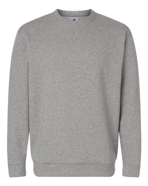 Adidas Men's Fleece Crewneck Sweatshirt - Medium Grey Heather/ White