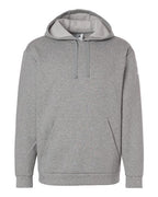 Adidas Men's Fleece Hooded Sweatshirt - Medium Grey Heather/ White