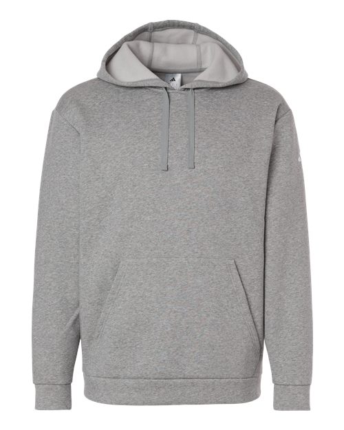 Adidas Men's Fleece Hooded Sweatshirt - Medium Grey Heather/ White