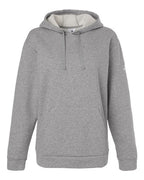 Adidas Women's Fleece Hooded Sweatshirt - Medium Grey Heather/ White