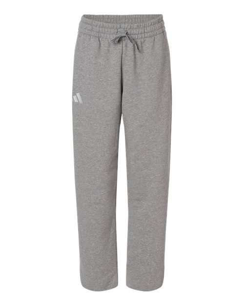 Adidas Women's Fleece Sweatpants - Medium Grey Heather/ White