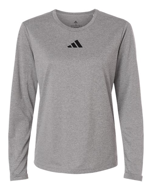 Adidas Women's Pregame Long Sleeve T-Shirt - Medium Grey Heather/ Black