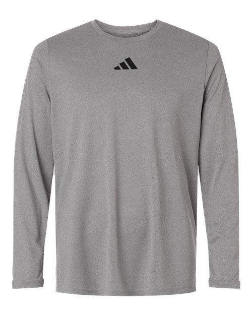 Adidas Men's Pregame Long Sleeve T-Shirt - Medium Grey Heather/ Black