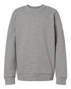 Adidas Youth Fleece Crewneck Sweatshirt - Medium Grey Heather/ White