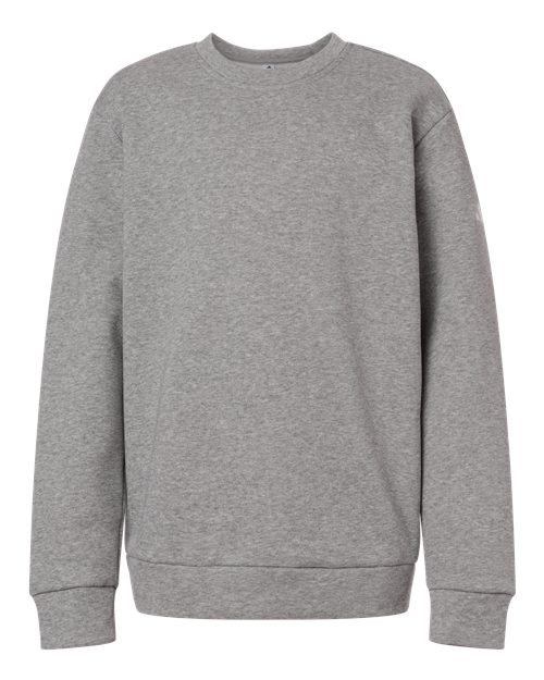Adidas Youth Fleece Crewneck Sweatshirt - Medium Grey Heather/ White