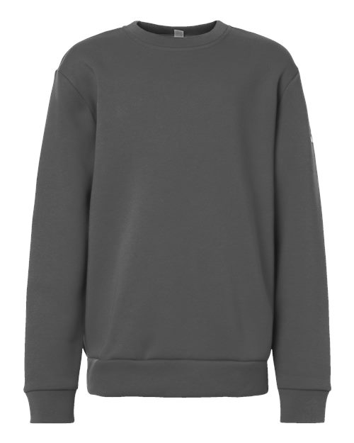 Adidas Youth Fleece Crewneck Sweatshirt - Team Grey Four/ White