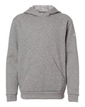 Adidas Youth Fleece Hooded Sweatshirt - Medium Grey Heather/ White