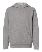 Adidas Youth Fleece Hooded Sweatshirt - Medium Grey Heather/ White