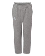 Adidas Youth Fleece Sweatpants - Medium Grey Heather/ White