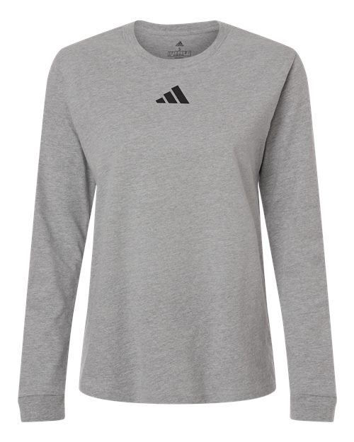Adidas Women's Fresh Long Sleeve T-Shirt - Medium Grey Heather/ Black
