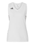 Adidas Women's Quickset V-Neck Sleeveless Jersey - White