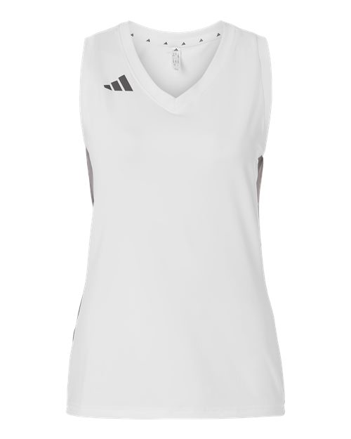 Adidas Women's Quickset V-Neck Sleeveless Jersey - White