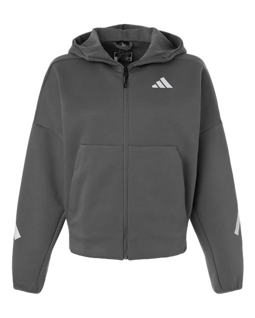 Adidas Women's Z.N.E Full-Zip Hooded Sweatshirt - Team Grey Four/ White