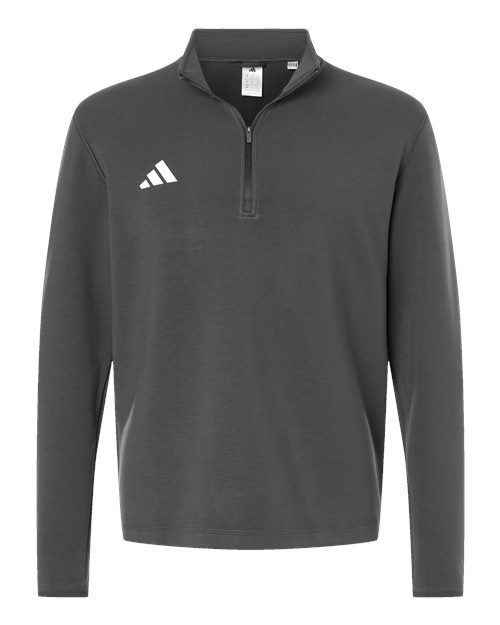 Adidas Men's 3-Stripes Quarter-Zip Pullover - Team Grey Four/ White