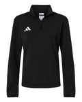 Adidas Women's 3-Stripes Quarter-Zip Pullover - Black/ White