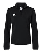 Adidas Women's 3-Stripes Quarter-Zip Pullover - Black/ White