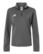 Adidas Women's 3-Stripes Quarter-Zip Pullover - Team Grey Four/ White