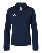 Adidas Women's 3-Stripes Quarter-Zip Pullover - Team Navy Blue/ White