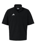 Adidas Men's Short Sleeve Quarter-Zip Pullover - Black/ White