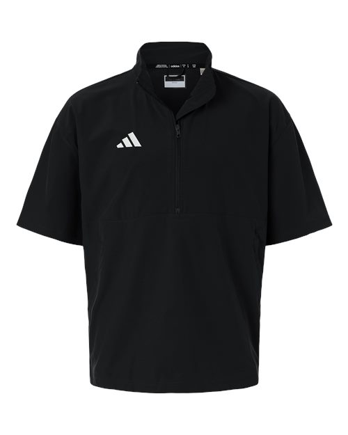 Adidas Men's Short Sleeve Quarter-Zip Pullover - Black/ White