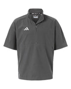 Adidas Men's Short Sleeve Quarter-Zip Pullover - Team Grey Four/ White
