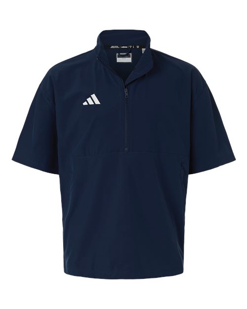 Adidas Men's Short Sleeve Quarter-Zip Pullover - Team Navy Blue/ White