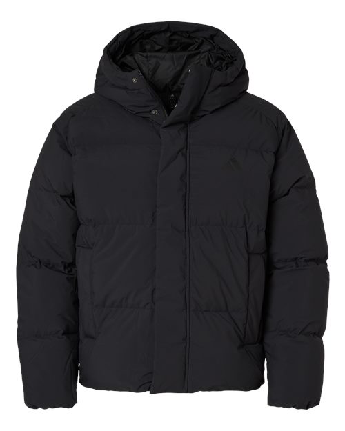 Adidas Men's Helonic Down Puffer Hooded Jacket - Black