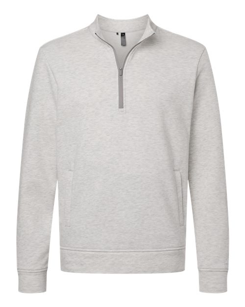 Adidas Men's Elevated Fleece Quarter-Zip Pullover - Medium Grey Heather