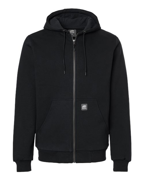 Berne Apparel Men's Heritage Grid Fleece-Lined Full-Zip Hooded Sweatshirt - Black