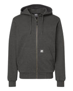 Berne Apparel Men's Heritage Grid Fleece-Lined Full-Zip Hooded Sweatshirt - Graphite