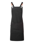 Artisan Collection by Reprime Unisex Clip & Clasp Cross-Back Bib Apron - Black