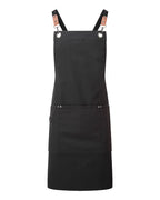Artisan Collection by Reprime Unisex Clip & Clasp Cross-Back Bib Apron - Black