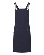 Artisan Collection by Reprime Unisex Clip & Clasp Cross-Back Bib Apron - Navy