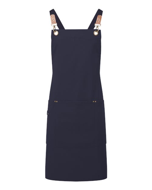 Artisan Collection by Reprime Unisex Clip & Clasp Cross-Back Bib Apron - Navy