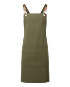 Artisan Collection by Reprime Unisex Clip & Clasp Cross-Back Bib Apron - Olive