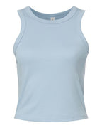 BELLA + CANVAS Women's Micro Rib Racer Tank - Solid Baby Blue Blend