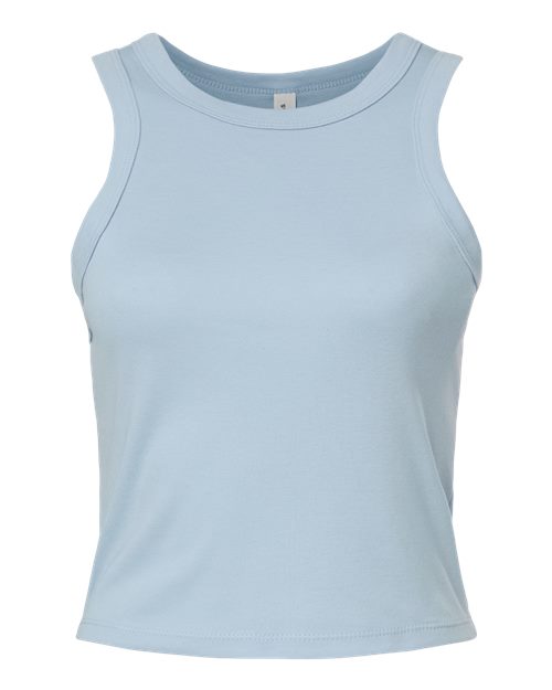BELLA + CANVAS Women's Micro Rib Racer Tank - Solid Baby Blue Blend