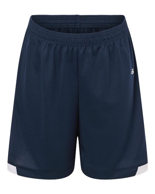 Badger Youth On The Rise Shorts - Navy/ White