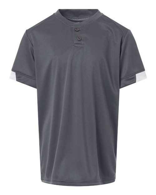 Alleson Athletic Youth On The Rise Two Button Jersey - Graphite/ White