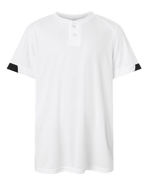 Alleson Athletic Youth On The Rise Two Button Jersey - White/ Black