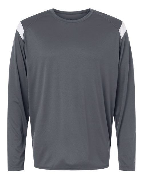 Badger Unisex On The Rise Long Sleeve T-Shirt - Graphite/ White