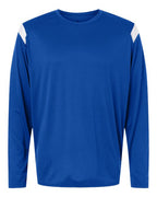 Badger Unisex On The Rise Long Sleeve T-Shirt - Royal/ White