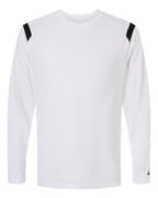 Badger Unisex On The Rise Long Sleeve T-Shirt - White/ Black