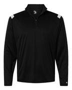 Badger Men's On The Rise Quarter-Zip Pullover - Black/ White