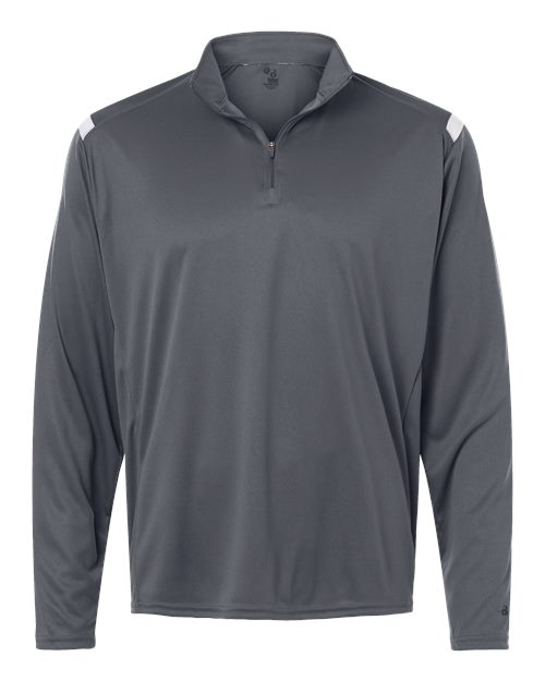 Badger Men's On The Rise Quarter-Zip Pullover - Graphite/ White