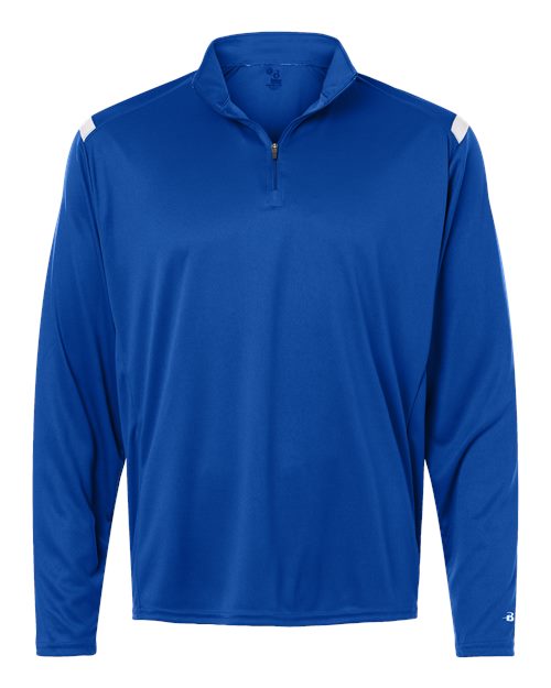 Badger Men's On The Rise Quarter-Zip Pullover - Royal/ White