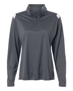 Badger Women's On The Rise Quarter-Zip Pullover - Graphite/ White