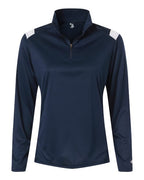 Badger Women's On The Rise Quarter-Zip Pullover - Navy/ White